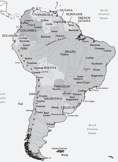 South American Agricuture Map