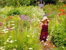 A child in a garden