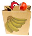 Banana ripens quickly in brown paper bag